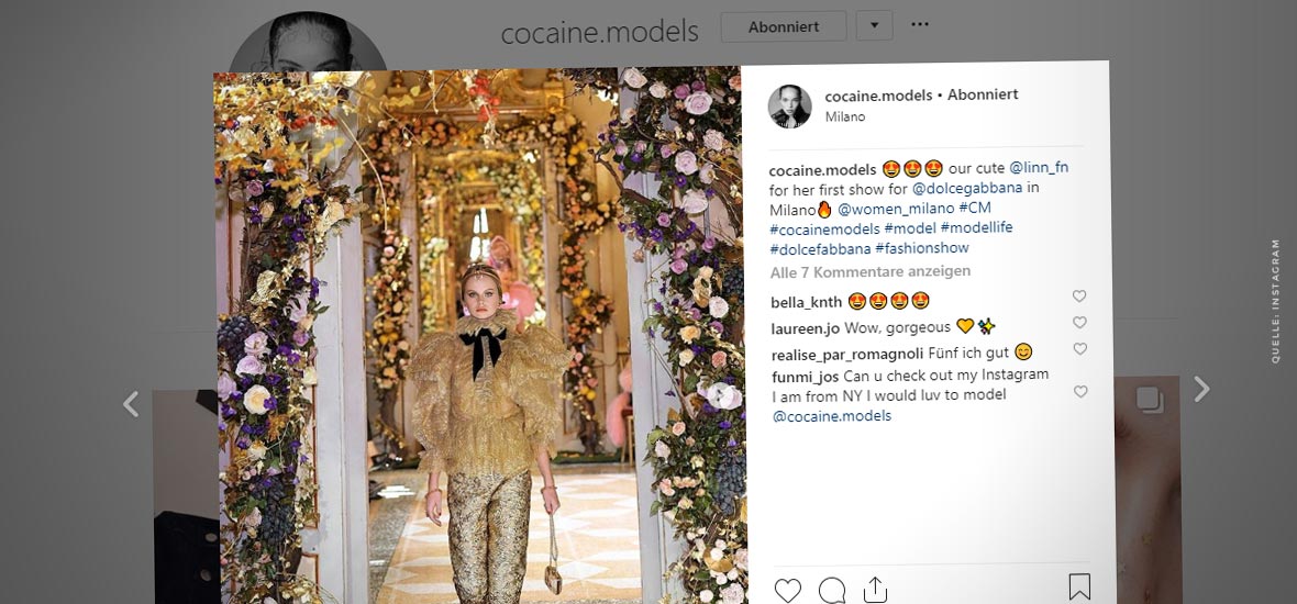 Linn for Dolce & Gabbana #1 Fashion show in Milan - CM Models | Model Agency